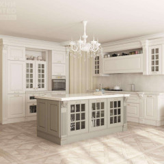 Кухня белая Elegance с серым