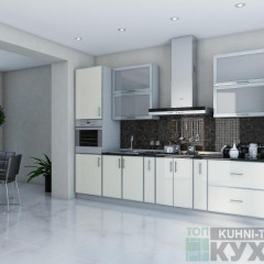 Прямая Кухня Фрейм Слоновая кость