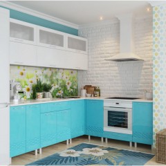 Кухня Волна-Бирюза Глянцевая