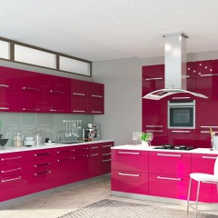 Кухня Малина Хай тек