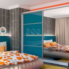 Шкаф-купе бирюзовый Силуан