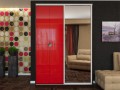Шкаф-купе Красный с зеркалом МДФ