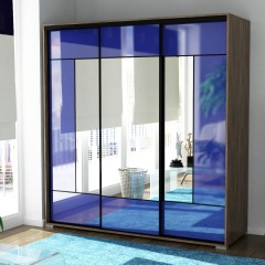 Шкаф-купе С Зеркалом синий оракал