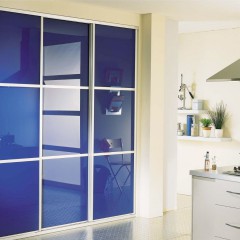 Шкаф-купе Синий встроенный оракал