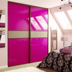 Шкаф-купе Розовый встроенный оракал