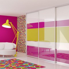 Шкаф-купе Розовый встроенный оракал 3