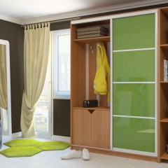 Шкаф-купе Марк в прихожую зеленый