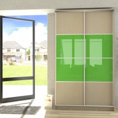 Шкаф-купе зеленый венге светлый