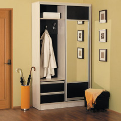 Однодверный шкаф-купе белый черный