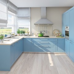 Кухня голубая современная Николь