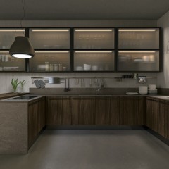 Кухня со стеклом Леонора