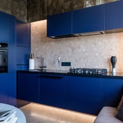 Синяя кухня Тэч угловая