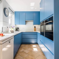 Синяя кухня Тэч П-образная Блю