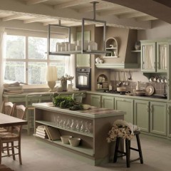 Кухня оливкового цвета Румия