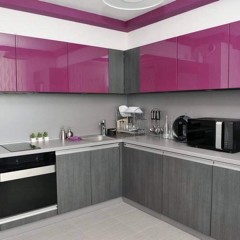 Кухня цвета фуксия Зефира