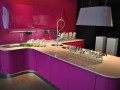 Кухня цвета фуксия Алекто