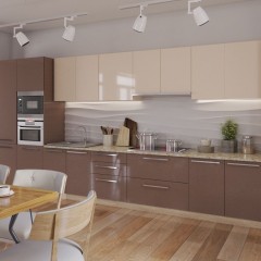 Кухня цвета кофе с молоком Мистедия