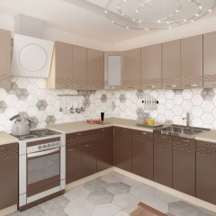 Кухня цвета кофе с молоком Медея