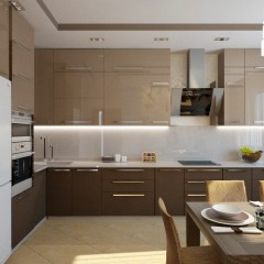 Кухня цвета кофе с молоком Мелита