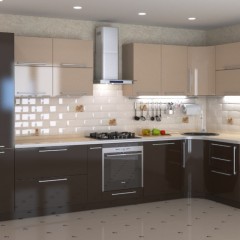 Кухня цвета кофе с молоком Дайон