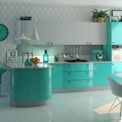 Бирюзовая кухня Скайла