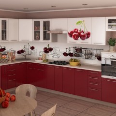 Кухня вишневого цвета Арья