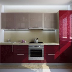 Кухня вишневого цвета Ида
