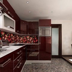 Кухня вишневого цвета Глория