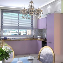 Сиреневая кухня Минимал