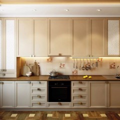 Бежевая кухня Дачная