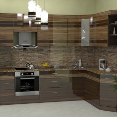 Кухня лакированная плита МДФ Мишель