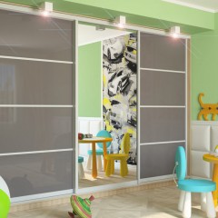 Шкаф-купе для мальчиков Леон серый
