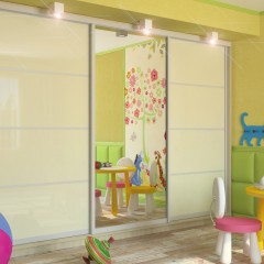 Шкаф-купе для девочек Леон бежевый