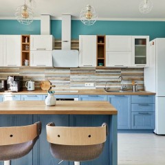 Кухня голубая Кочере