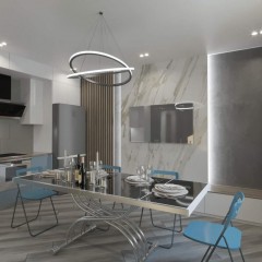 Кухня голубая Флория