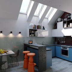 Кухня голубая Ревека