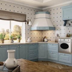 Кухня голубая Санта