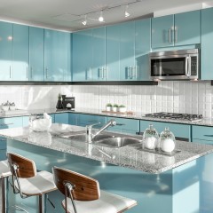 Кухня голубая Соция