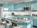 Кухня голубая Соция