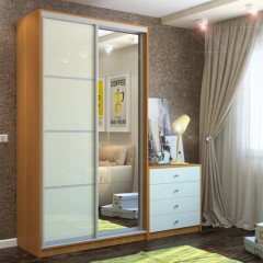 Шкаф-купе белого цвета Леис