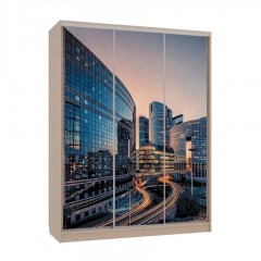 Шкаф-купе с фотопечатью Гранд город на закате