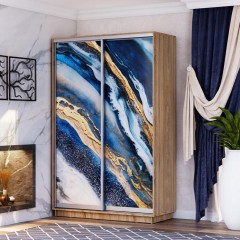 Шкаф-купе с фотопечатью Лео камень