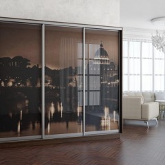 Шкаф-купе с фотопечатью Лео город