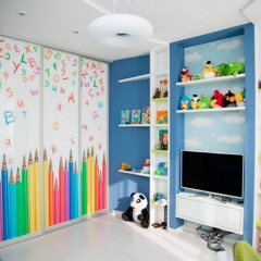 Шкаф-купе в детскую Карандаши