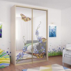 Шкаф-купе для девочек Бабочки