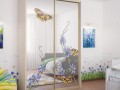 Шкаф-купе для девочек Бабочки