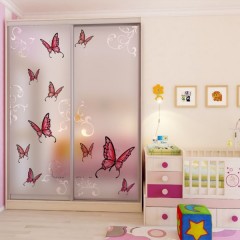Шкаф-купе для девочек Бабочки 2