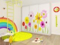 Шкаф-купе в детскую Цветы