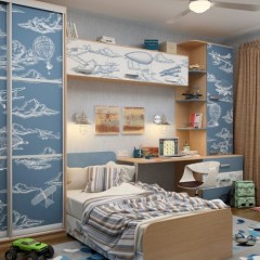 Шкаф-купе для мальчиков Воздушный транспорт