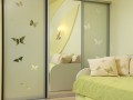 Шкаф-купе для девочек бабочки матовое стекло